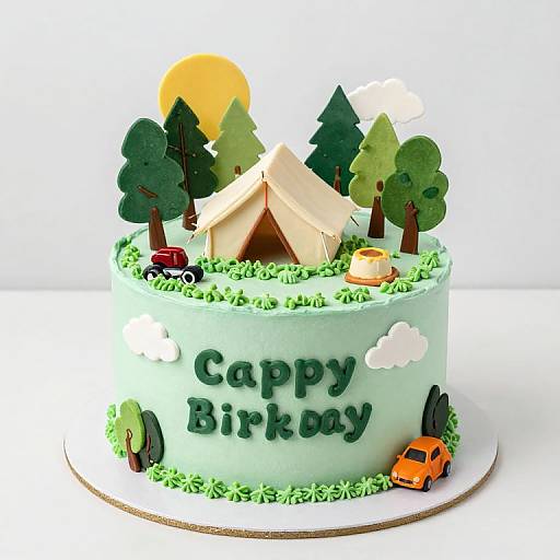 Custom Camp Out Cake Design