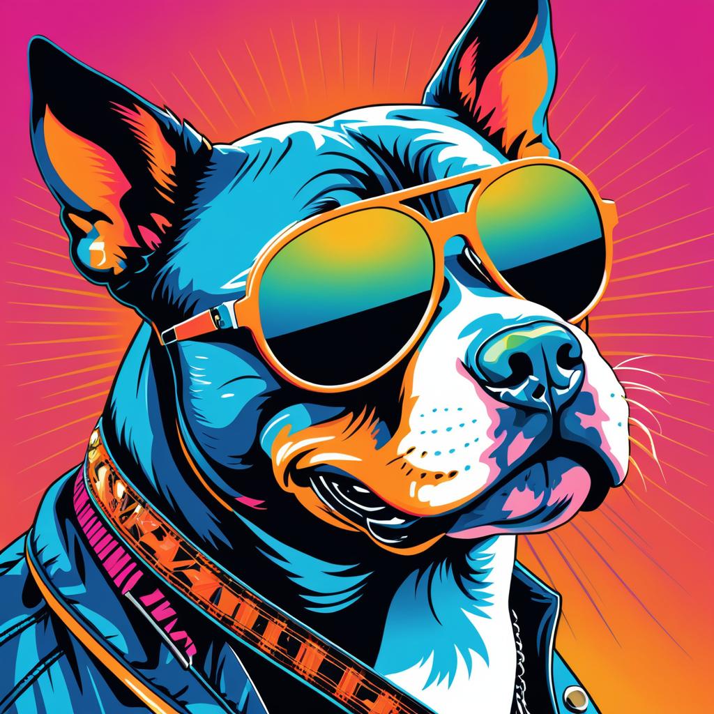 Retro Aggressive Pitbull T-Shirt Design