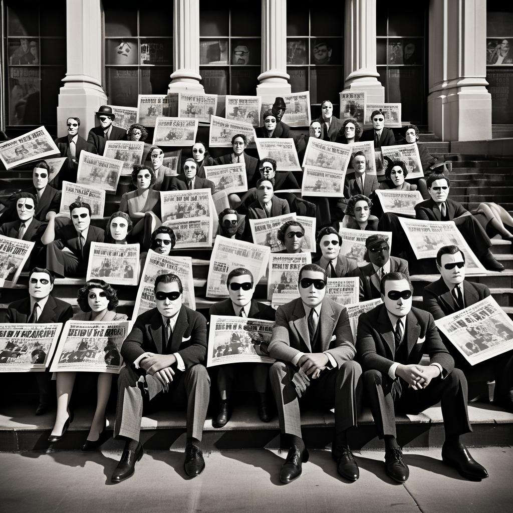 Vintage Protesters with Classic Movie Posters