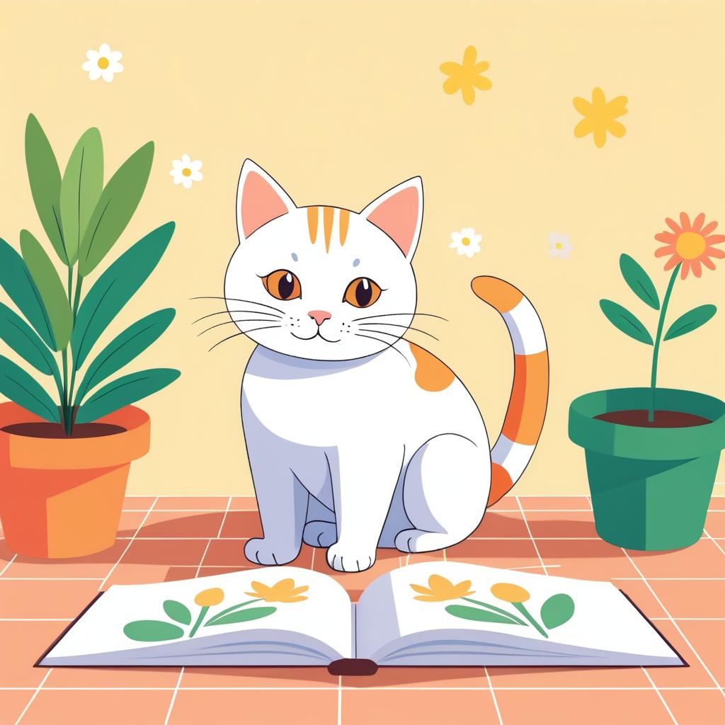 Playful Cat Illustration for Children