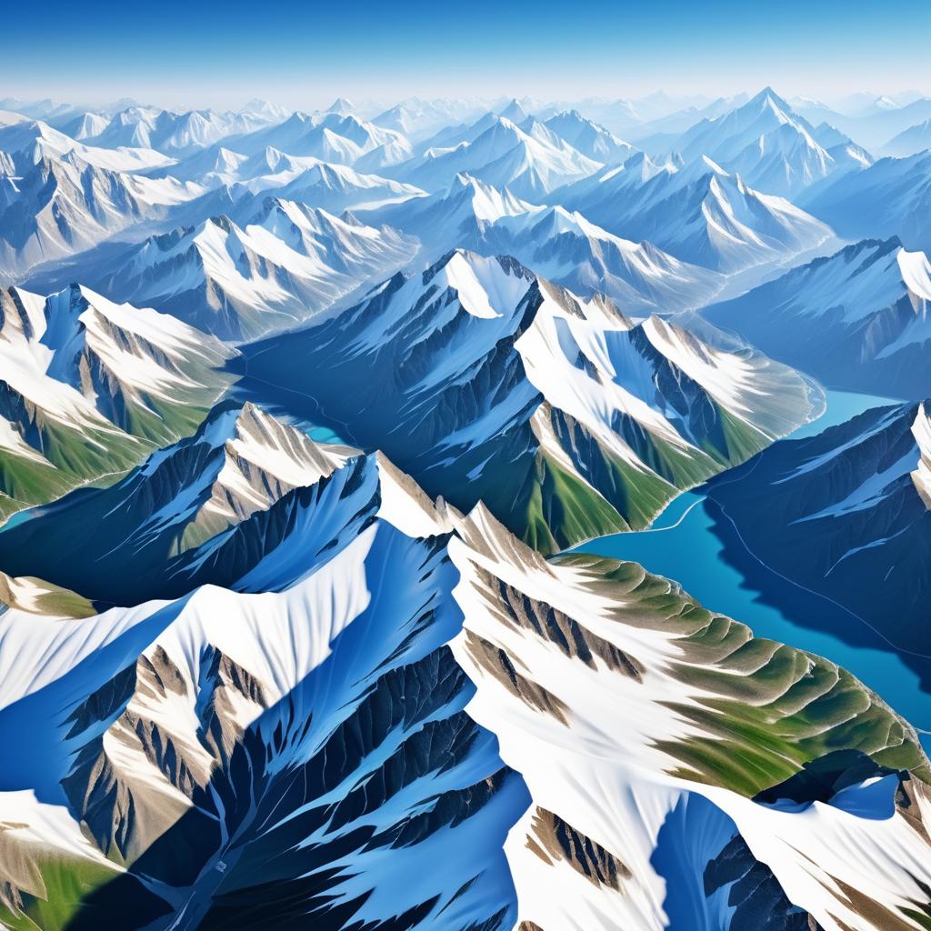 Aerial View of Majestic Snow-Capped Mountains