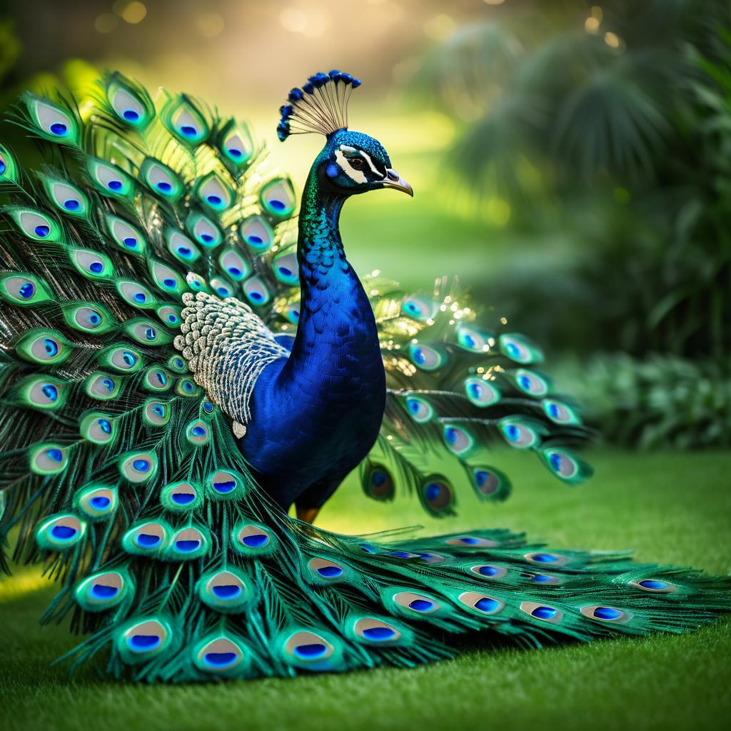 Ethereal Peacock Composite with Dreamy Lighting