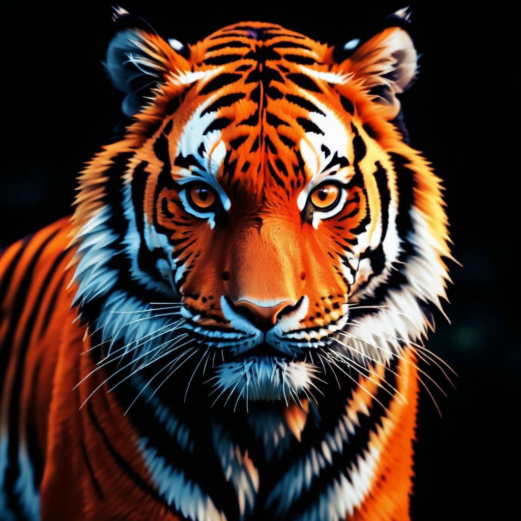 Cinematic Macro Shot of a Tiger