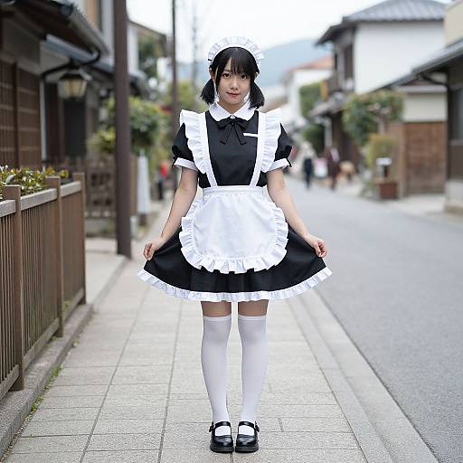 Japanese Maid Costume in Village