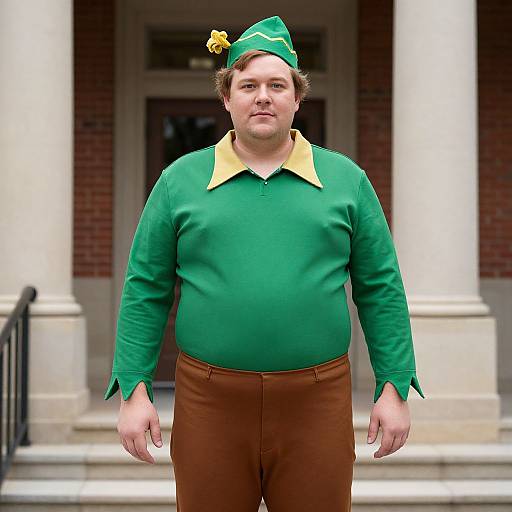 Plus Size Man in Classic Peter Pan Costume