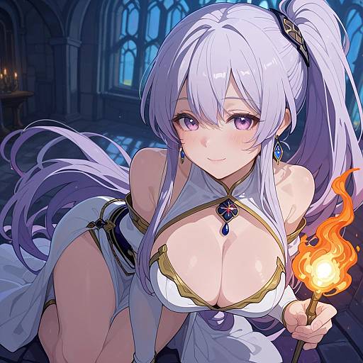 Illustration of Ishtar (fire emblem), fire emblem in the style of Kakure eria