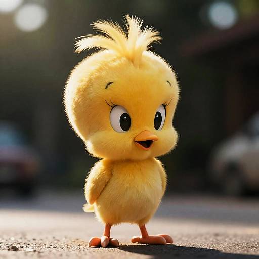 Cinematic Overwhelmed Tweety Bird Portrait