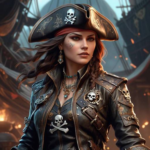 Fierce Female Pirate Artwork in Detail Fierce Female Pirate Artwork in Detail
