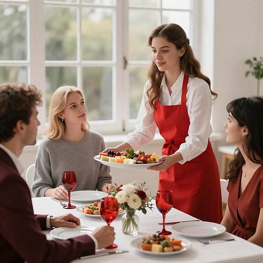 Sunlit Formal Dinner Party Scene