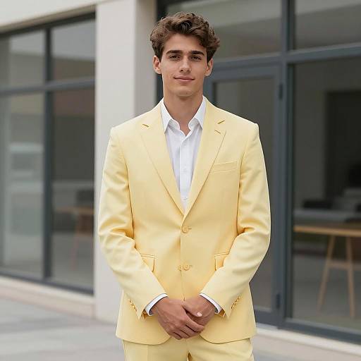Handsome Man in Bright Yellow Suit