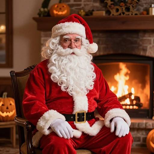 Santa Claus by Fireplace Halloween