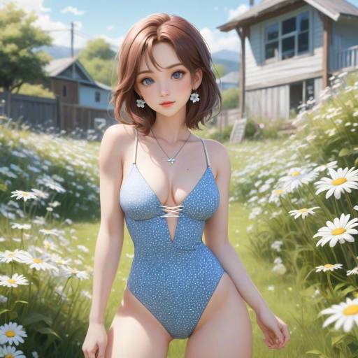 Daisy Yard Bliss: Summer Girl Portrait Daisy Yard Bliss: Summer Girl Portrait