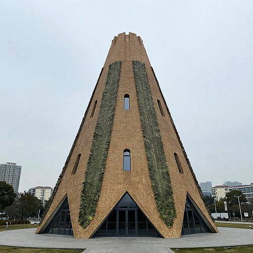 Solarpunk Eco-Building with Leaf Façade