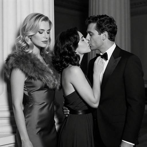 Elegant Black and White Portrait Scene