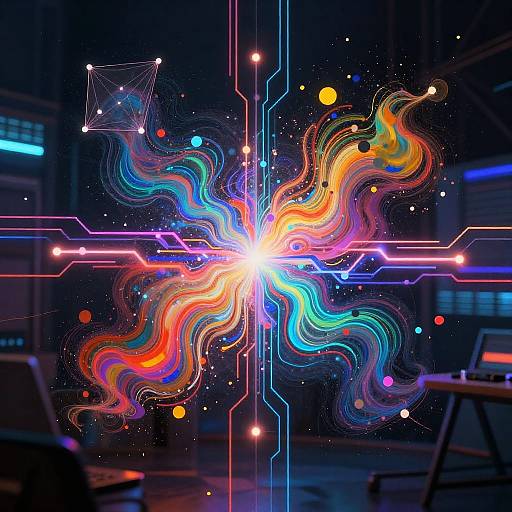 Futuristic AI Art Studio Fusion