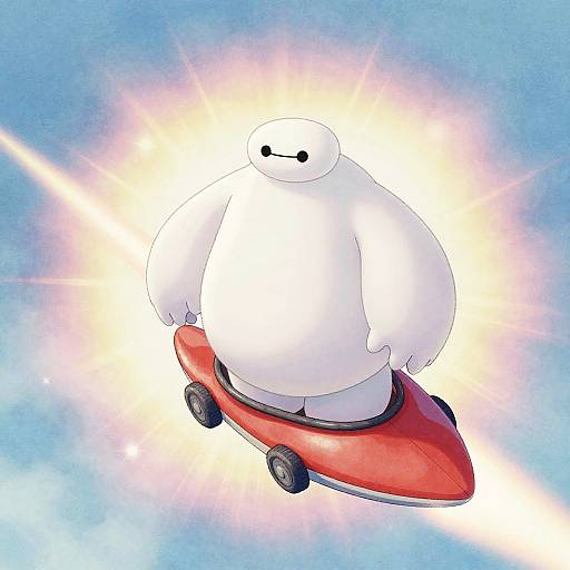 Baymax Jetpack Ride in Watercolor