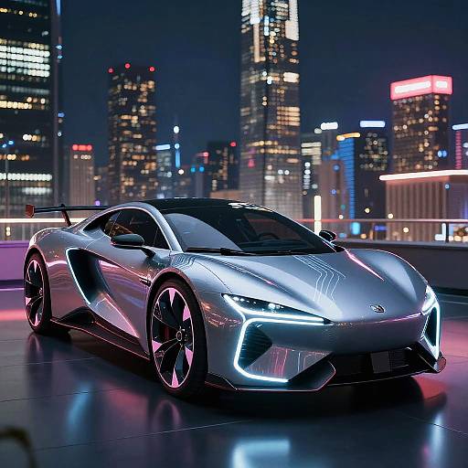 Futuristic AI Art Cybernetic Car