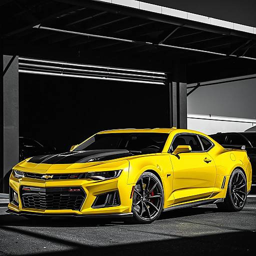 Yellow Chevrolet Camaro ZL1 Muscle Car