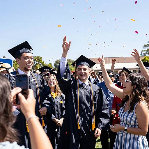 Joyful Graduation Celebration with Confetti