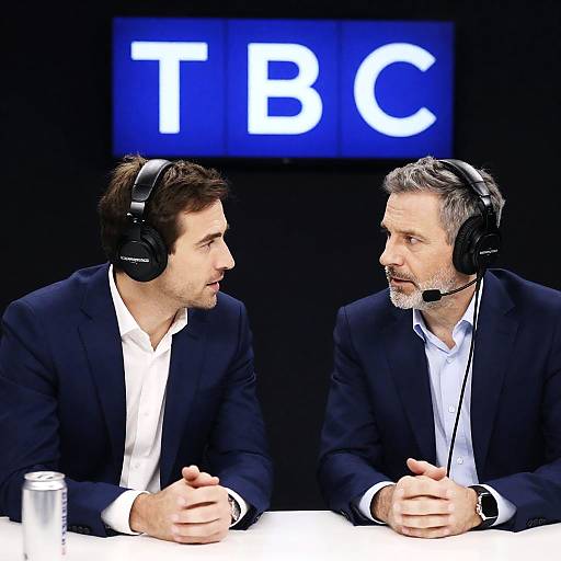 Two Men in Suits Having a Serious Talk