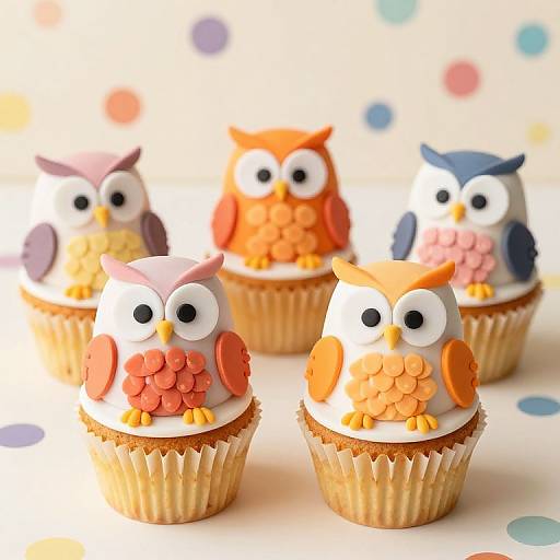 Whimsical Owl-Themed Cupcakes