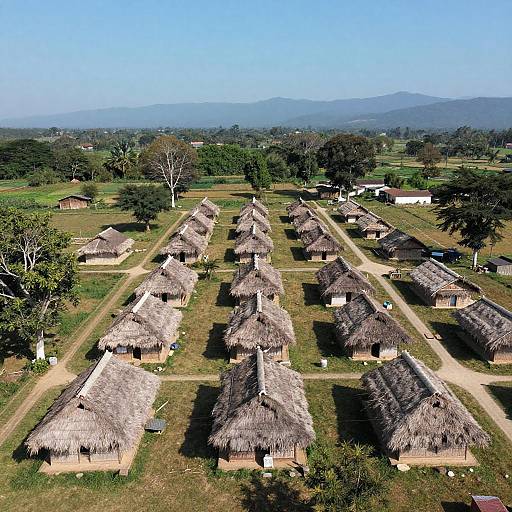 Aerial View of Traditional Village Landscape