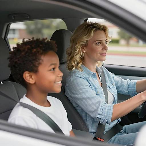Joyful Moments in a Car Interior
