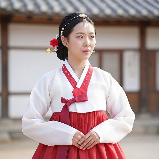 Woman in Traditional Korean Dress