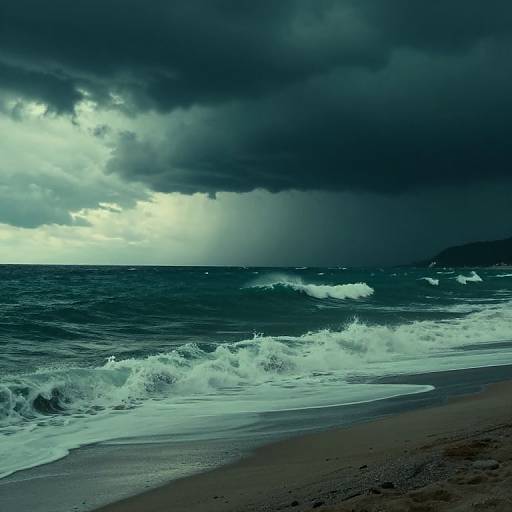 Dramatic Hokusai-Inspired Stormy Sea