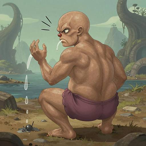 Synth Anthro Clown on Alien Island