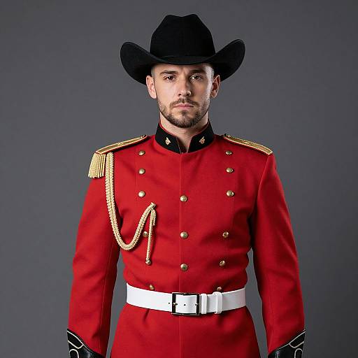 Realistic Male Taskmaster in Military Uniform