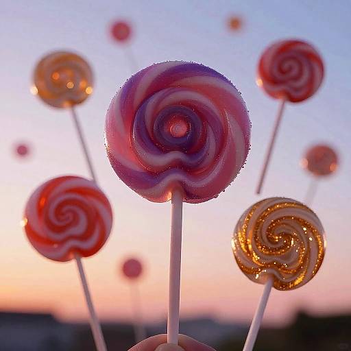 Surreal Floating Lollipops Sunset
