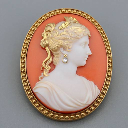 Elegant Victorian Gold Cameo Brooch