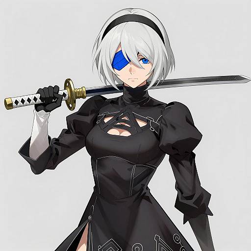 Anime Female Character with Katana