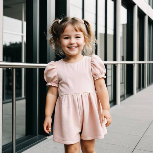 Smiling Toddler Girl in Pink Playsuit