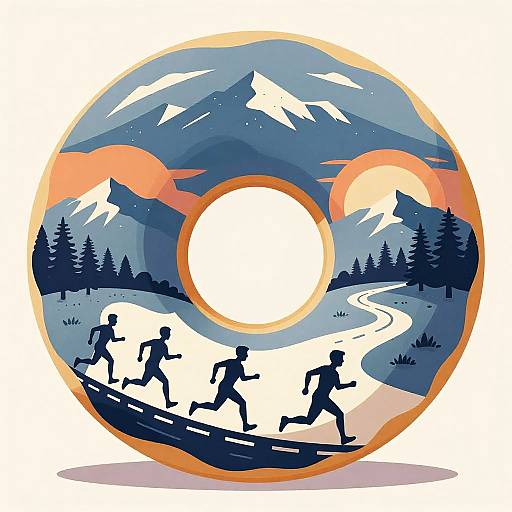 Retro Appalachian Road Runner Silhouette