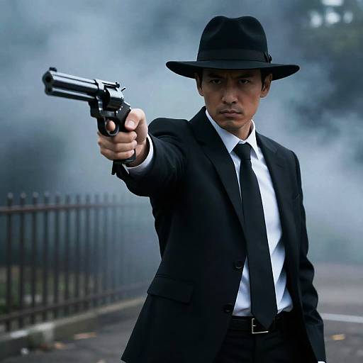 Mysterious Figure in Midnight Tones