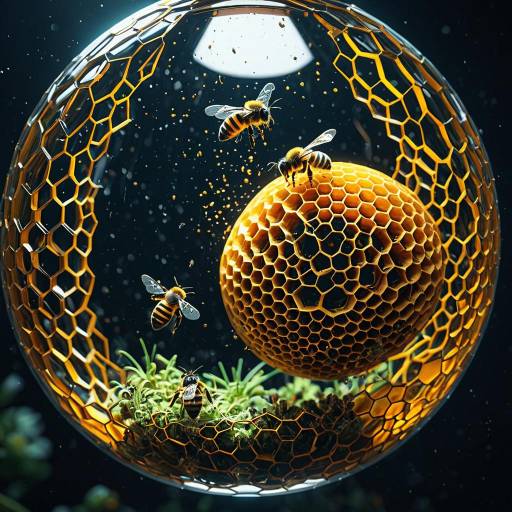 Miniature Bee Hive Inside Glass Drop