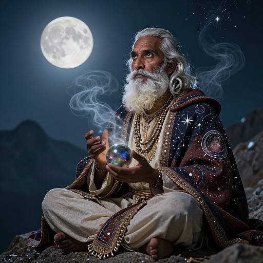 Hyperrealistic Portrait of Mystical Elder