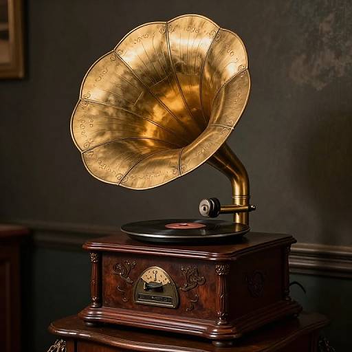 Vintage Gramophone with Warm Nostalgia