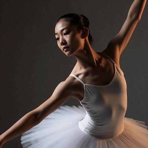 Realistic Ballerina Dancing Portrait