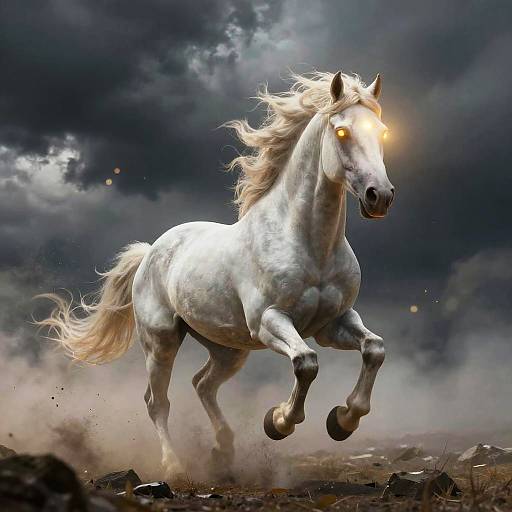 Gigantic Storm Elemental Horse in Thunderclouds