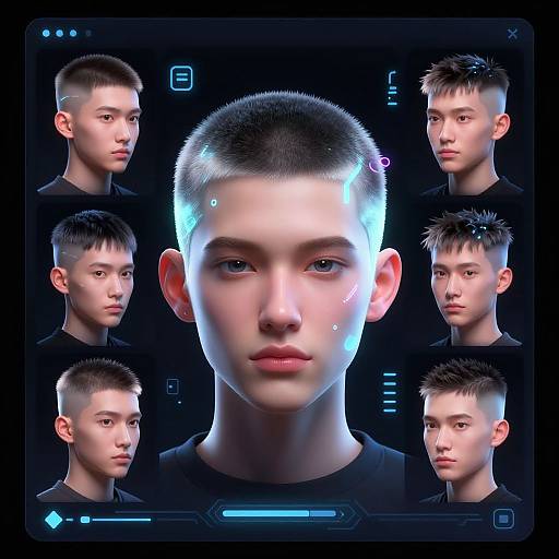 Futuristic Cyberpunk Buzz Cut Visualizer