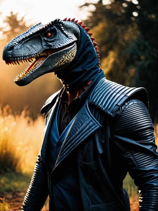 Realistic Man in Riptor Cosplay Costume