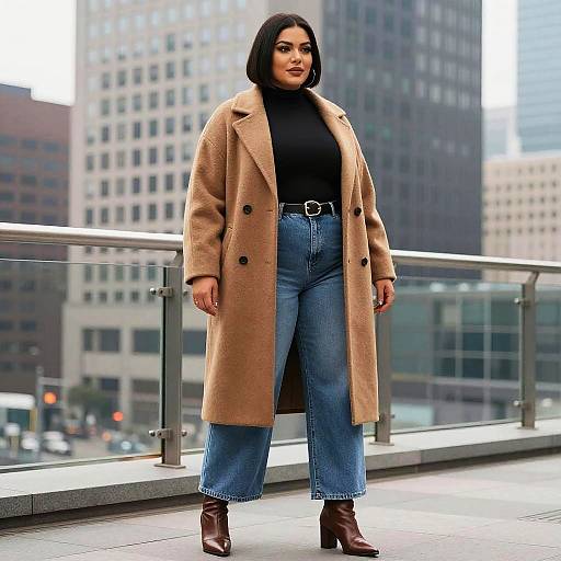 Bold Curvy Woman in Winter Chic