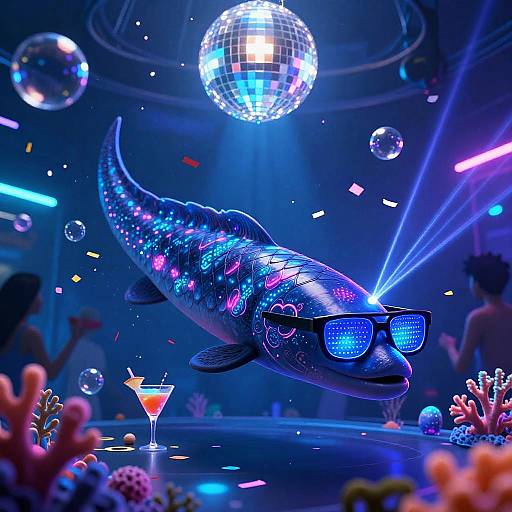 Cybernetic Electric Eel Nightclub Scene