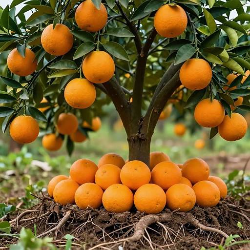 Cross-Section Orange Tree with Roots
