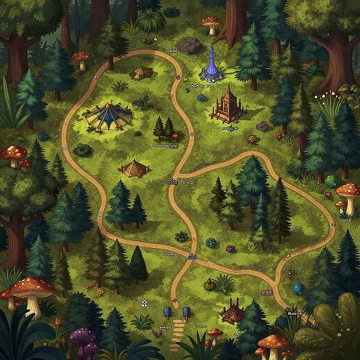 Fantasy DnD Forest Path RPG Map