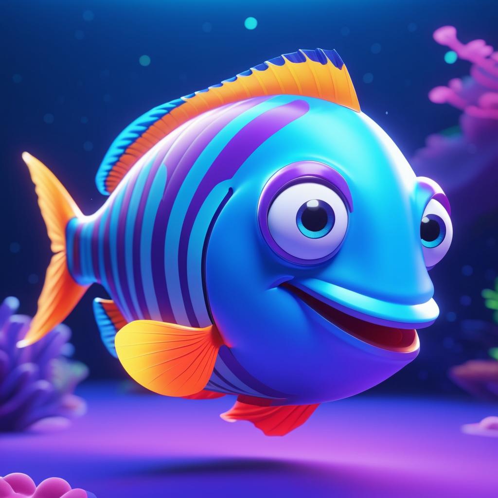 Playful Cartoon Fish Character Design