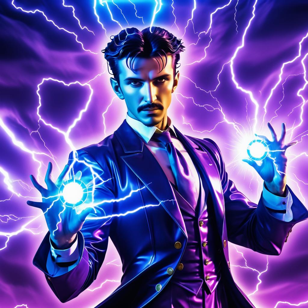 Tesla's Electric Vision in JoJo Style